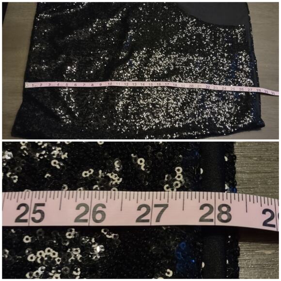 Torrid Black Sequin Side Slit Midi Pencil Skirt Size 2 - Picture 8 of 13